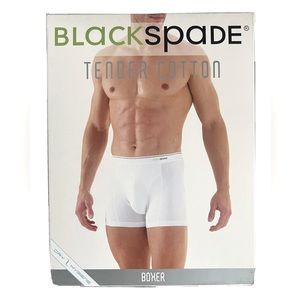 Blackspade Men’s Tender 95% Cotton Stretch Slim Fit Trunk - Boxer WHITE Size 2XL